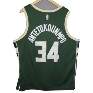 Milwaukee Bucks Giannis Antetokounmpo #34 Nike Jersey Mens XXL 56 Green Dri Fit